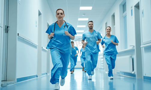 医生护士走廊疾跑