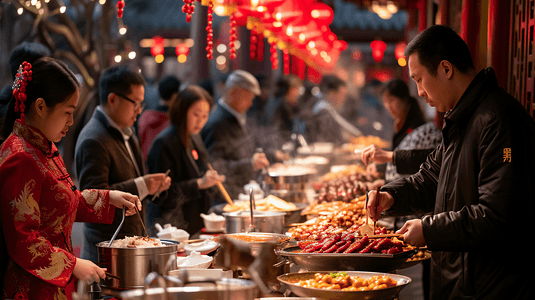 春节聚餐自助餐美食