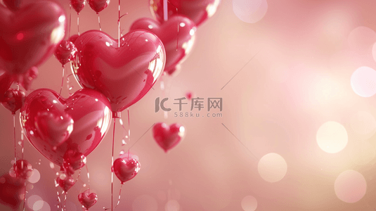 温馨浪漫的背景图片_温馨浪漫朦胧唯美红色气球的背景2