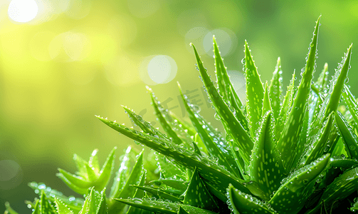 花摄影照片_清新芦荟草药医疗