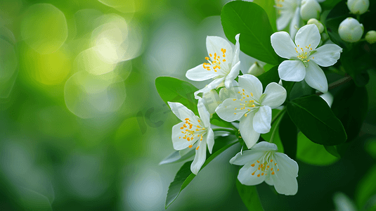 盛开的花朵摄影照片_盛开的茉莉花摄影5