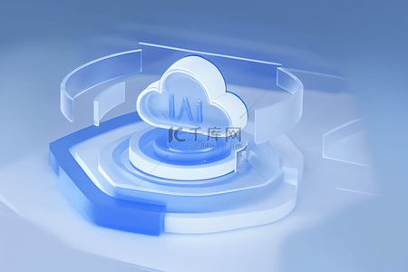 云端背景图片_商务金融办公3DICON图标背景6
