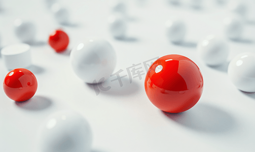 白色药品和红色药球渲染图
