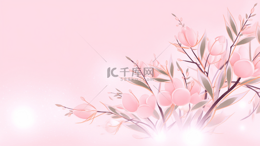 粉色花束背景图片_粉色花束边框创意背景3
