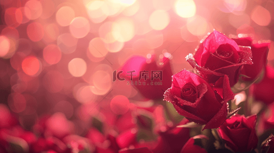 唯美浪漫红色爱心花瓣的背景图15