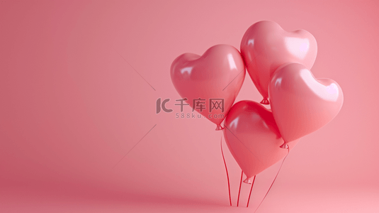 温馨浪漫的背景图片_温馨浪漫粉红色爱心气球的图片8