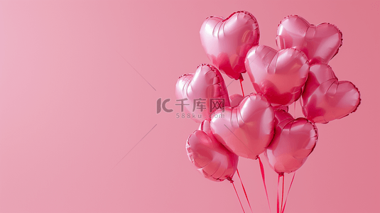 温馨浪漫粉红色爱心气球的图片20
