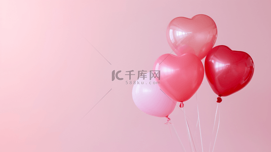 温馨浪漫粉红色爱心气球的图片4