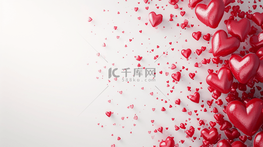 简约白色爱心背景图片_扁平化平面简约红白色爱心的背景16
