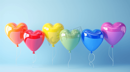 彩色的心型气球摄影9