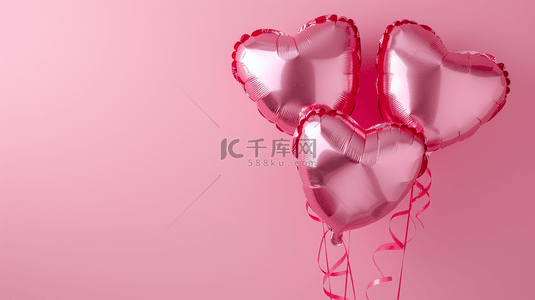 温馨浪漫粉红色爱心气球的图片11