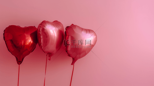 温馨浪漫粉红色爱心气球的图片1