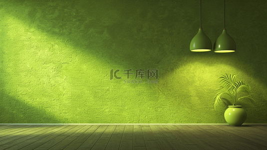 绿色简约场景光芒照射在墙面地面的背景11