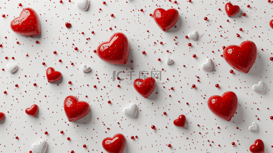 扁平化红色背景图片_扁平化平面简约红白色爱心的背景9