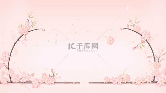 花束背景图片_粉色花束边框创意背景12