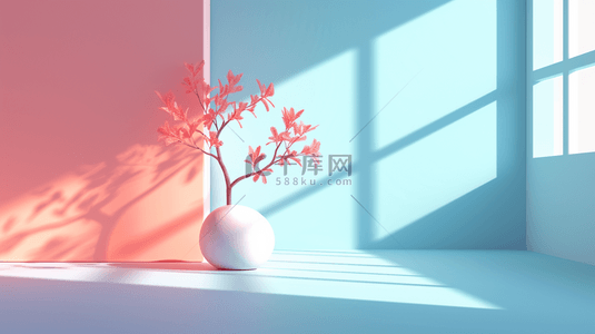 清新简约温馨室内装饰阳光照射墙面的背景2