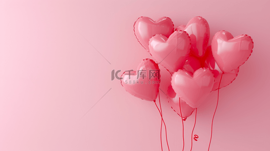 温馨浪漫粉红色爱心气球的图片13