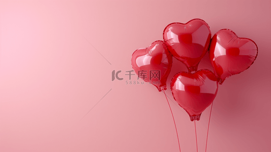 气球7背景图片_温馨浪漫粉红色爱心气球的图片7