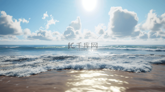 蓝天白云大海沙滩背景图片_蓝天白云大海沙滩海浪的背景图8