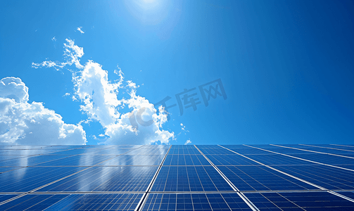 太阳能电池板图片摄影照片_云海光伏碳中和新能源