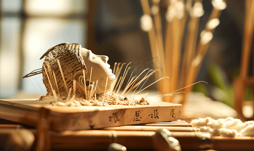 传统罐摄影照片_传统中国针灸馆环境照片