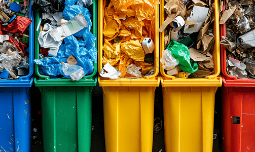 绿色环保垃圾分类摄影照片_垃圾分类医疗垃圾医疗