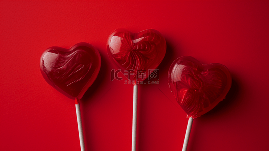 高清红色摆放的爱心棒棒糖的图片8