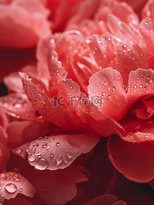 高清红色花朵花瓣上有露珠的背景10