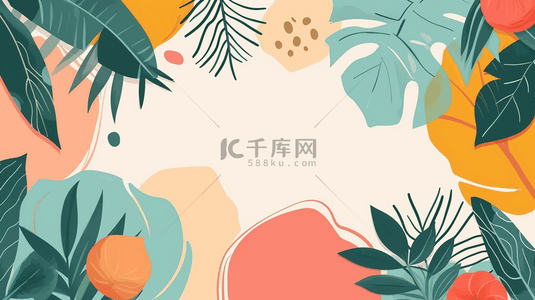 水果边框简约创意插画15设计