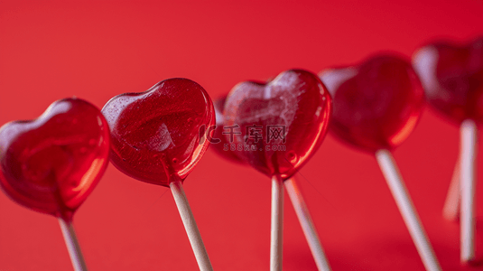 高清壁纸商务背景图片_高清红色摆放的爱心棒棒糖的图片2