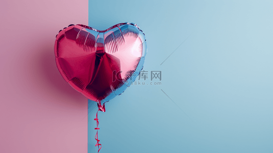 粉色的爱心气球背景图片_粉蓝色简约唯美爱心气球的图片15