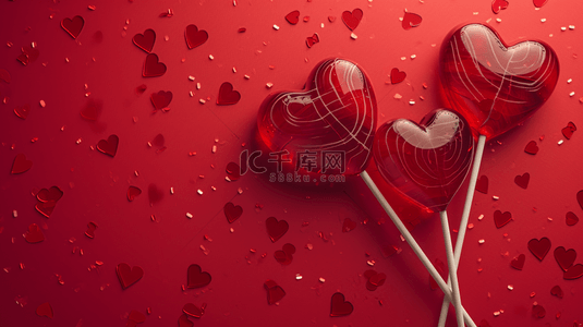 简约爱心图片背景图片_高清红色摆放的爱心棒棒糖的图片14