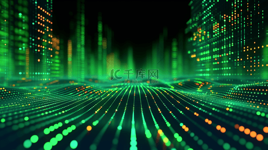 汇聚网络背景图片_绿色汇聚光效光线科技感隧道的背景9