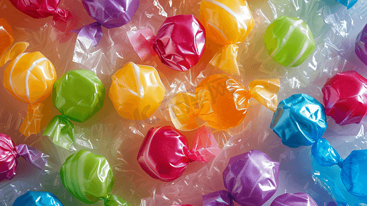 彩色糖纸包裹的糖果14