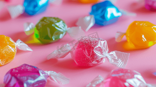 彩色糖纸包裹的糖果12