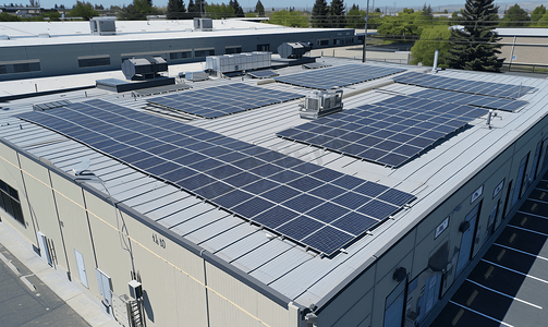光影科技摄影照片_房顶上的太阳能装置