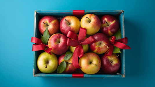 新鲜的苹果礼盒摄影22