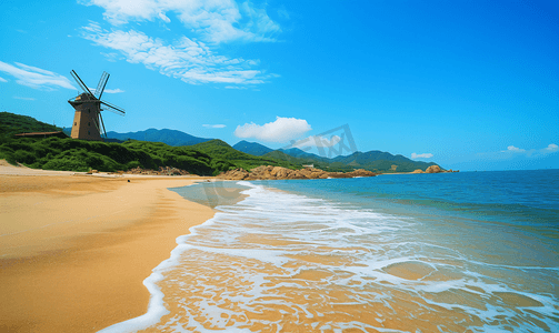 福建漳浦六鳌海滩风车