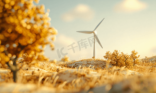 储能企业海报摄影照片_风车发电储能新能源