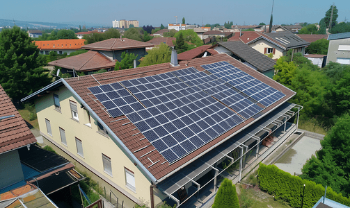 屋顶安装的新能源光伏