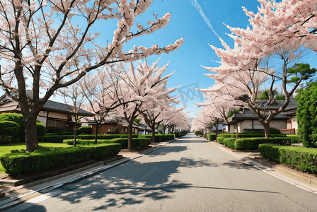 日本街道樱花风景摄影配图9