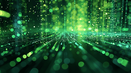 绿色网络数据线条质感灯光闪耀的背景16