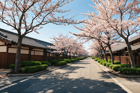 日本街道樱花风景摄影照片6