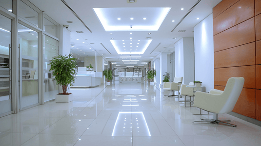 远程会议虚拟背景图片_高端大气商务公司大楼走廊会议室的图片13