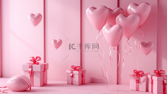 粉色气球礼物装饰背景2