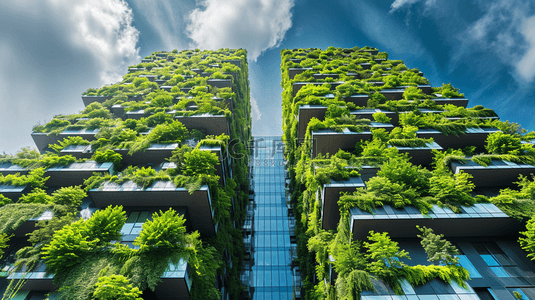 城市建筑清新背景图片_未来绿色生态建筑背景00
