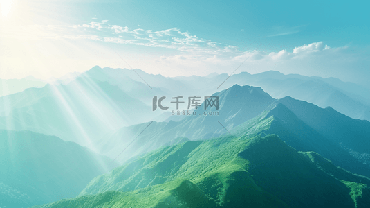 绿色云雾缭绕大山背景11