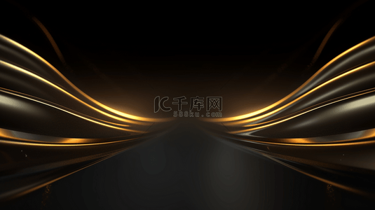 酷炫灯光背景图片_黑金色质感流光线条纹理隧道背景13