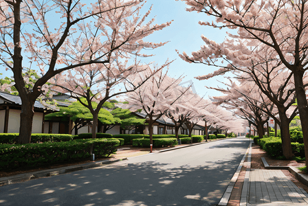 日本街道樱花风景摄影照片9