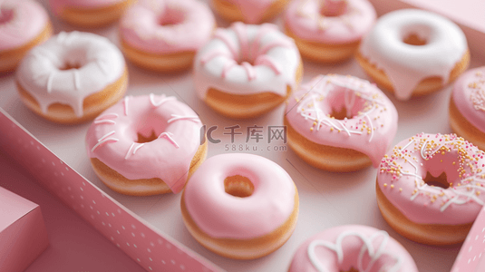 美食背景图片_五颜六色甜甜圈创意背景5